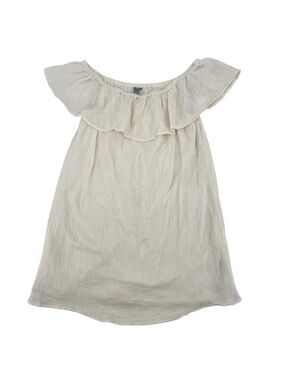Aerie Cotton Gauze Off Shoulder Off White Dress Size Large